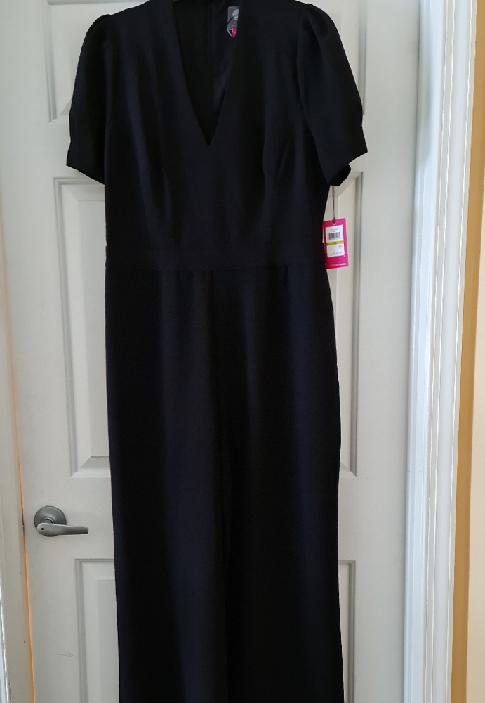 Vince Camuto black jumpsuit, size 14, polyester